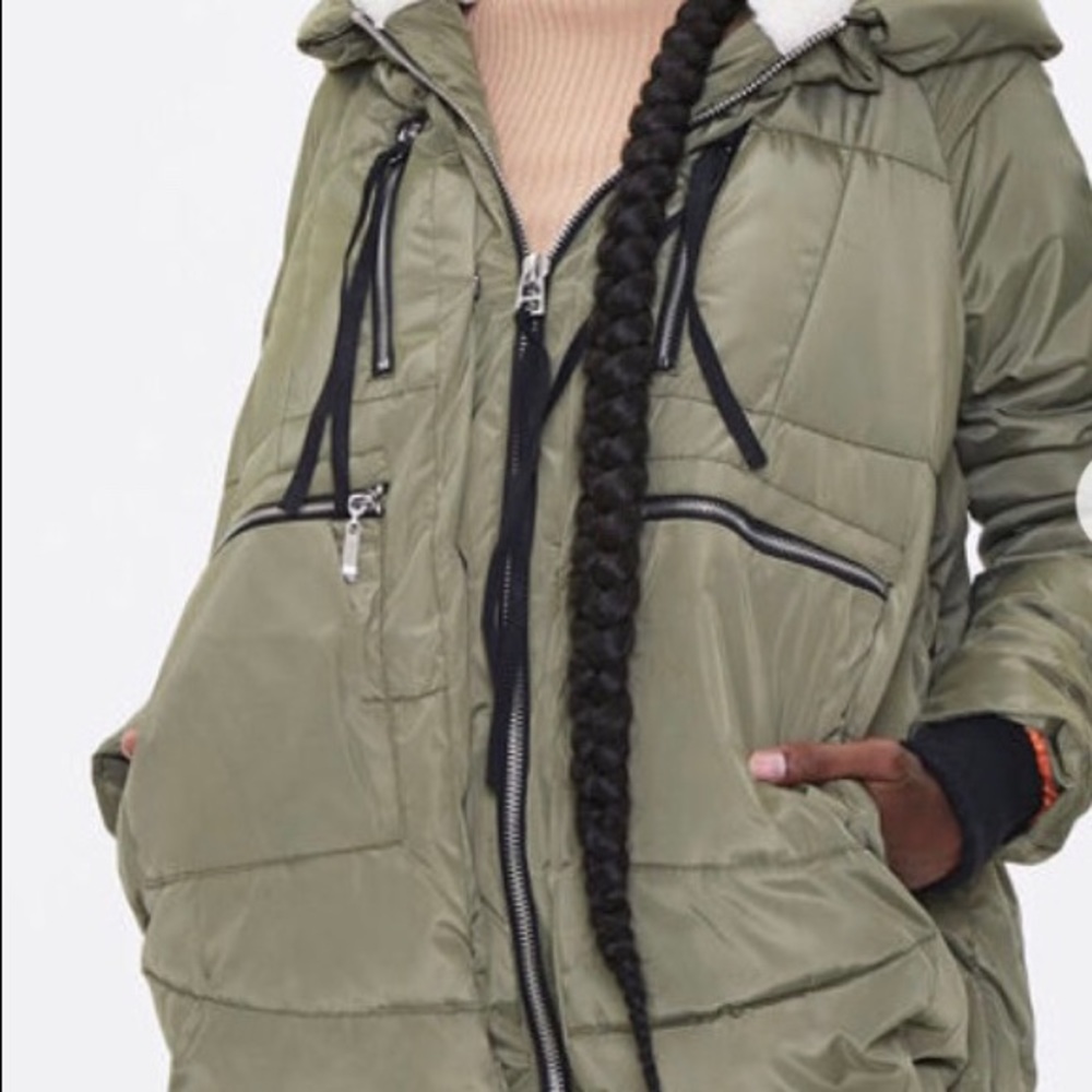 Faux Shearling Lined Utility Parka